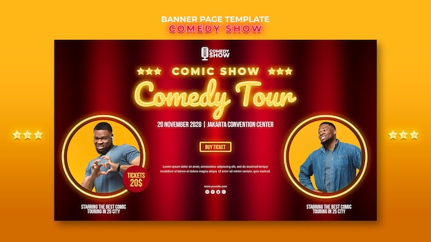 Free PSD comedy show template banner