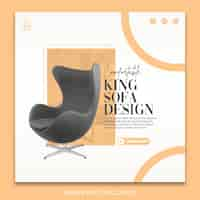 Free PSD comfortable king sofa social media post design