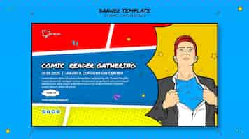 Free PSD comic banner template theme