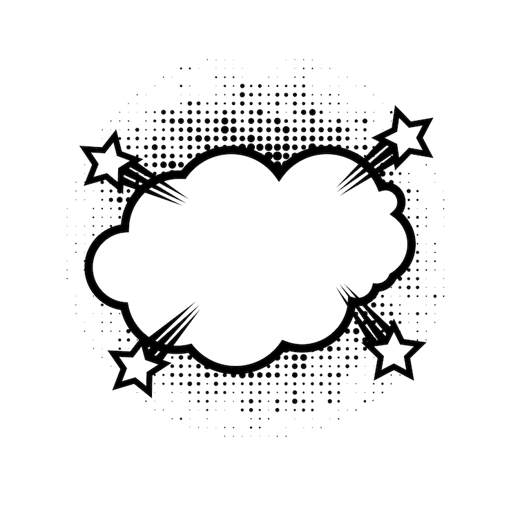 Free PSD comic bubbles element isolated