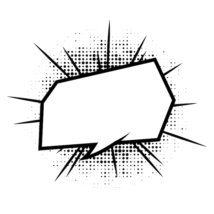Free PSD comic bubbles element isolated
