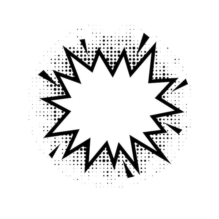 Free PSD comic bubbles element isolated