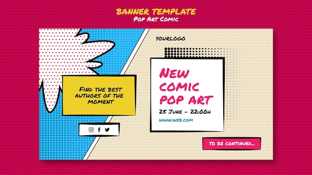 PSD gratuito modello di banner congresso comico comic