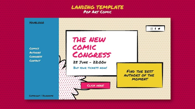 Comic congress landing page template