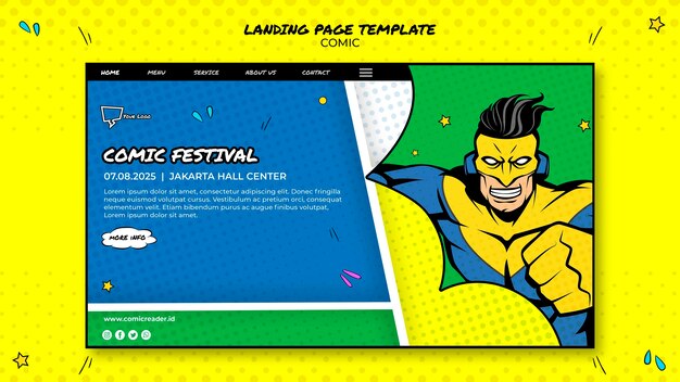 Comic landing page web template