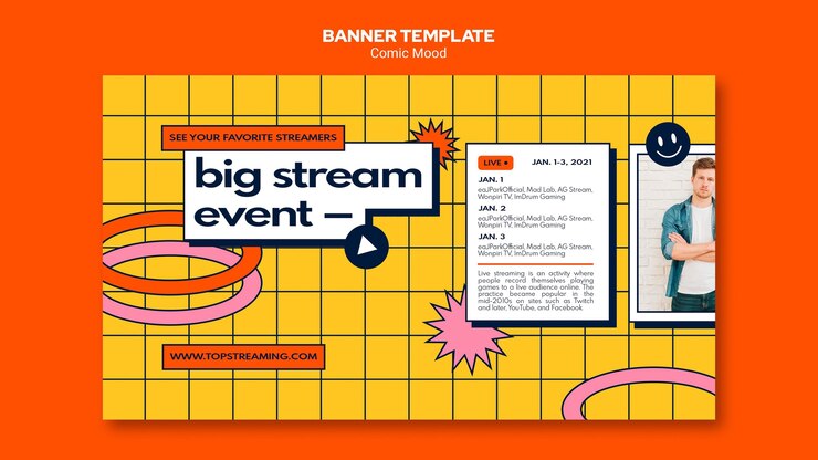 Free PSD comic mood banner template