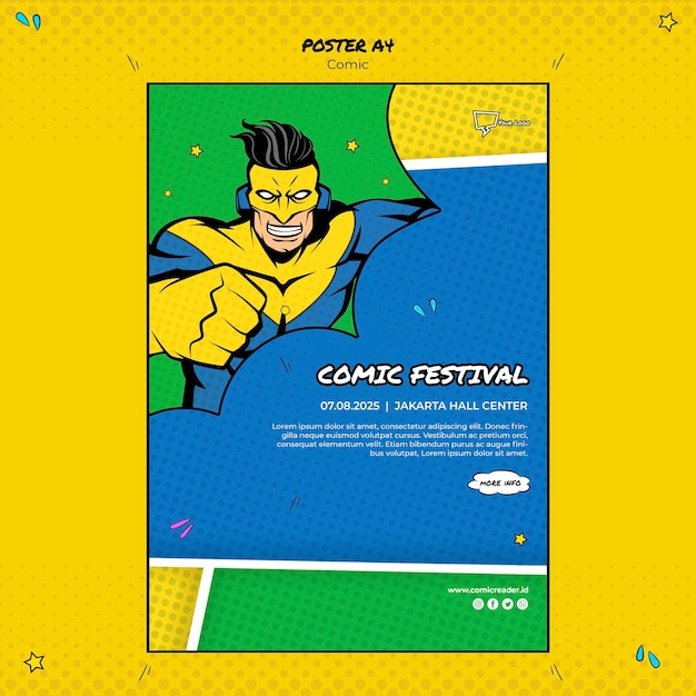 Comic poster template theme