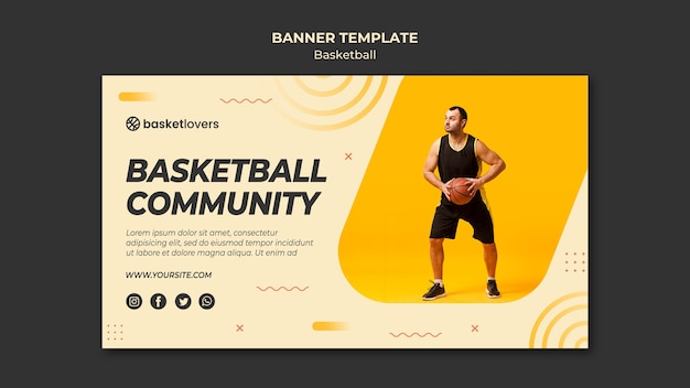 Free PSD community of basketball banner web template