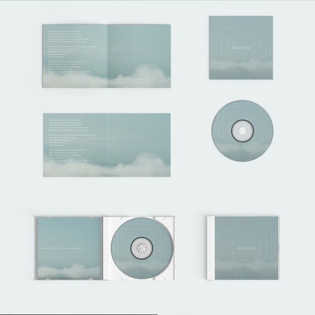 Free PSD compact disc cover mock up