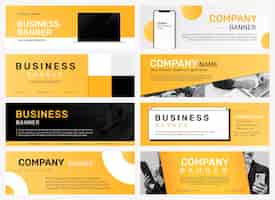 Free PSD company banner editable template psd for business website set