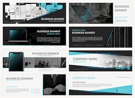 Company email header template psd for business set