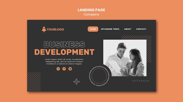 Free PSD company landing page template