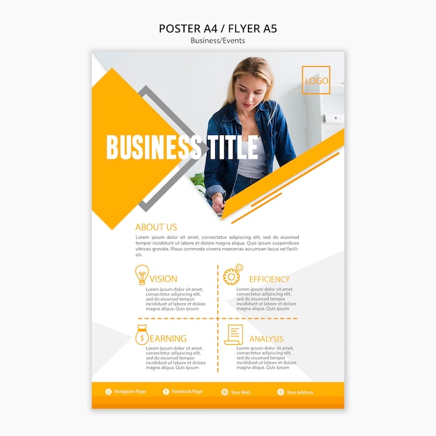 Free PSD company poster presentation template