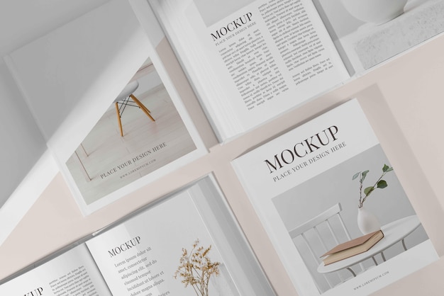 Composition of mock-up book cover Free Psd