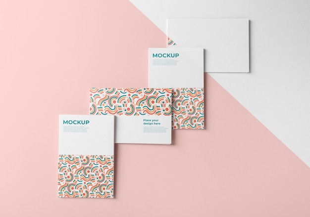 Composition of pattern visiting card mock-up