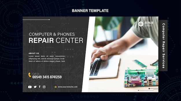 Computer and phones repair services banner