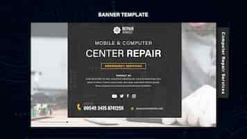 Free PSD computer and phones repair services banner