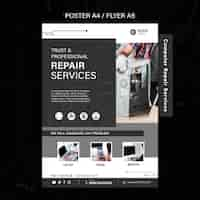 Free PSD computer and phones repair services poster