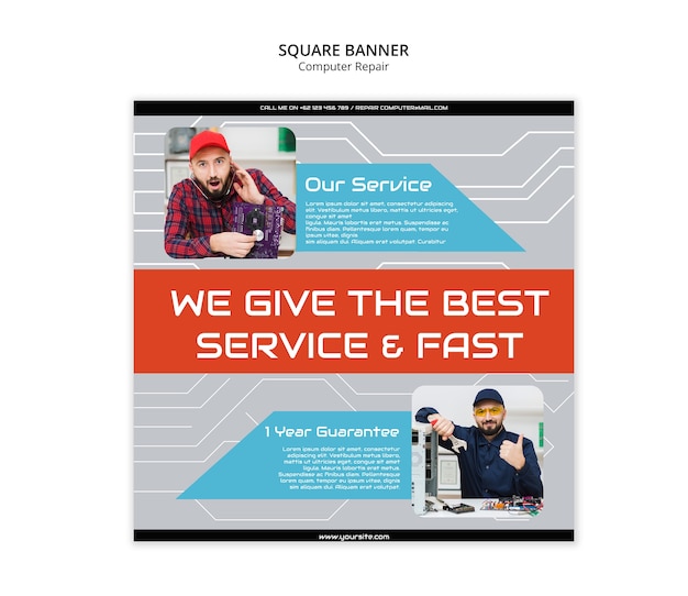 Free PSD computer repair template design