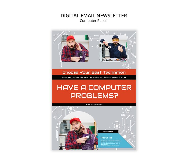 Free PSD computer repair template design