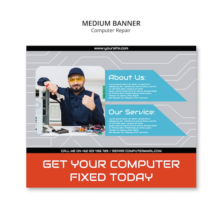 Free PSD computer repair template design