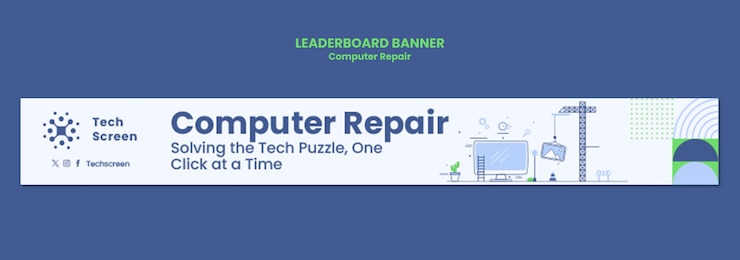 Free PSD computer repair template design