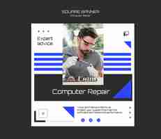 Free PSD computer repair template design