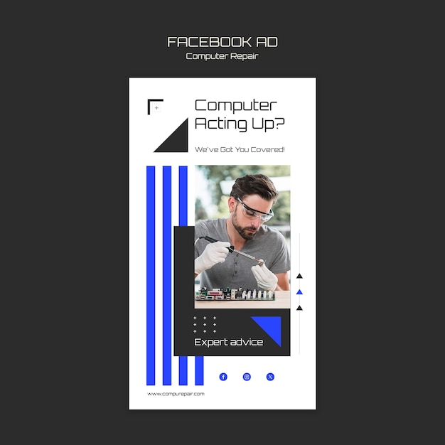無料PSD コンピューター修理のテンプレート設計