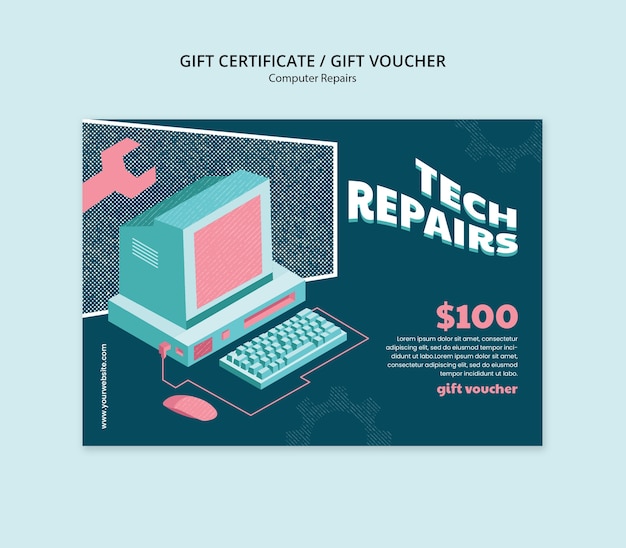 Free PSD computer repair template design