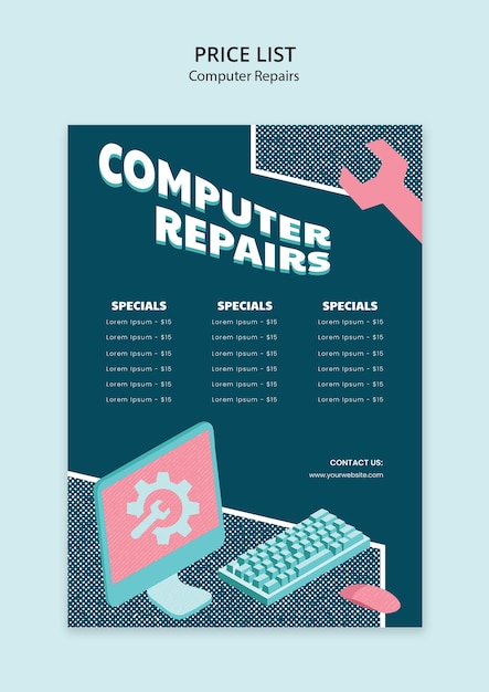 Computer repair template design