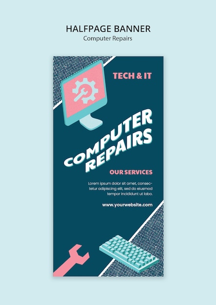 Free PSD computer repair template design