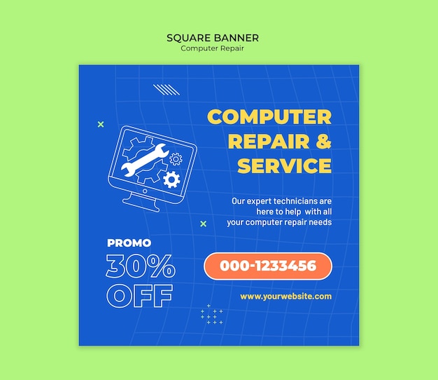 Free PSD computer repair template design