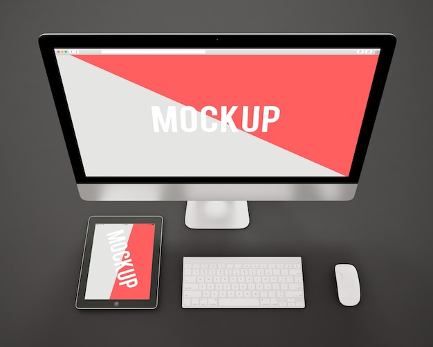 Free PSD computer and tablet mock up