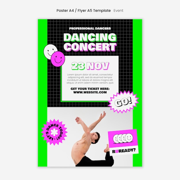 Free PSD concert and dance template design event