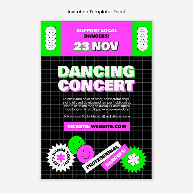 Concert and dance template design event