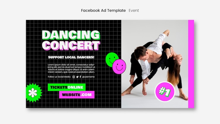 無料PSD コンサートとダンスのテンプレート デザイン イベント