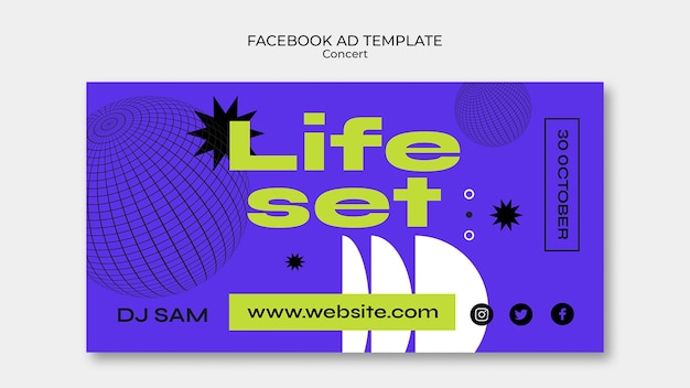 無料PSD コンサート楽しいfacebookテンプレート