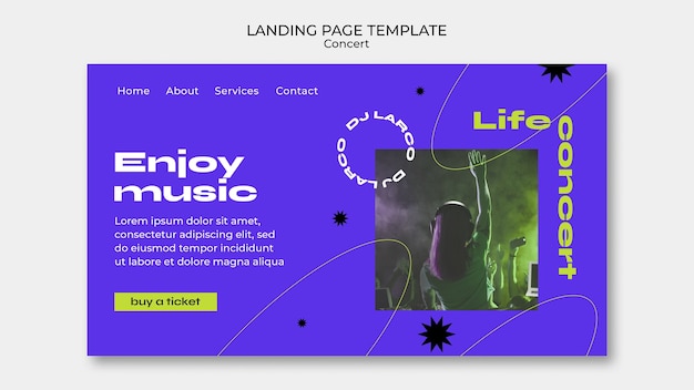 Concert fun landing page template