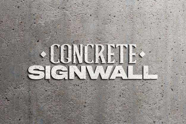 Concrete sign logo mockup