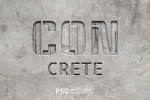 PSD gratuito effetto di stile di testo concreto