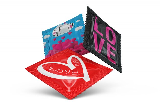 PSD Templates for Condoms Mock-Up Isolated: Free PSD Download