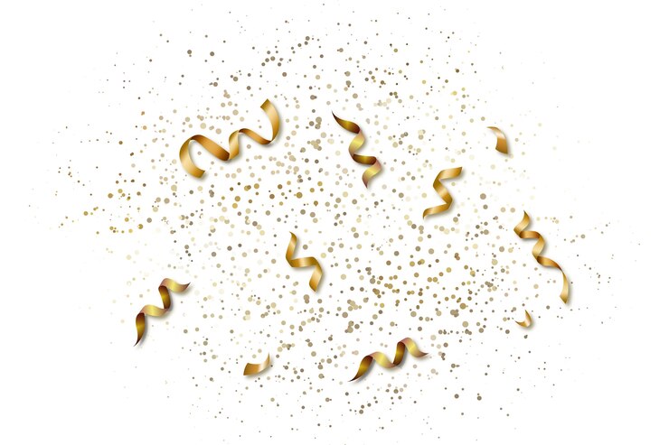 Free PSD confetti celebration isolated