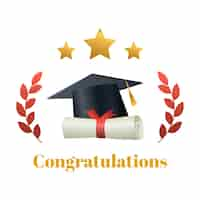 Free PSD congratulations graduates illustration