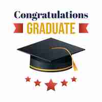 Free PSD congratulations graduates illustration