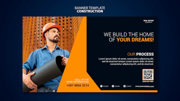 Free PSD construction banner template