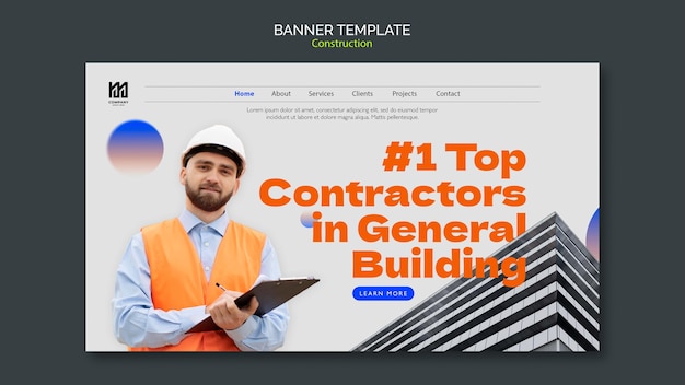 Construction project banner template