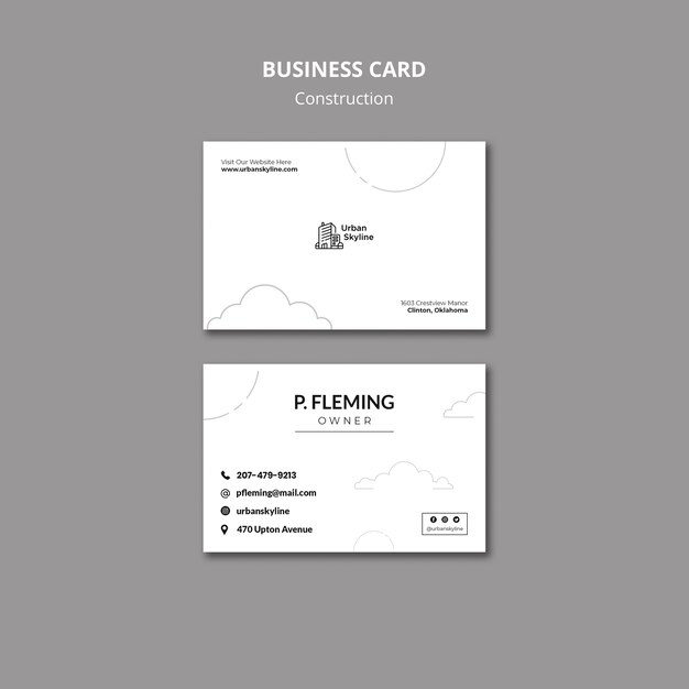 construction project business card template