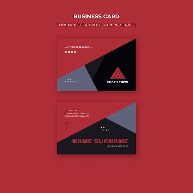 Construction Project Business Card Template – Free PSD Download