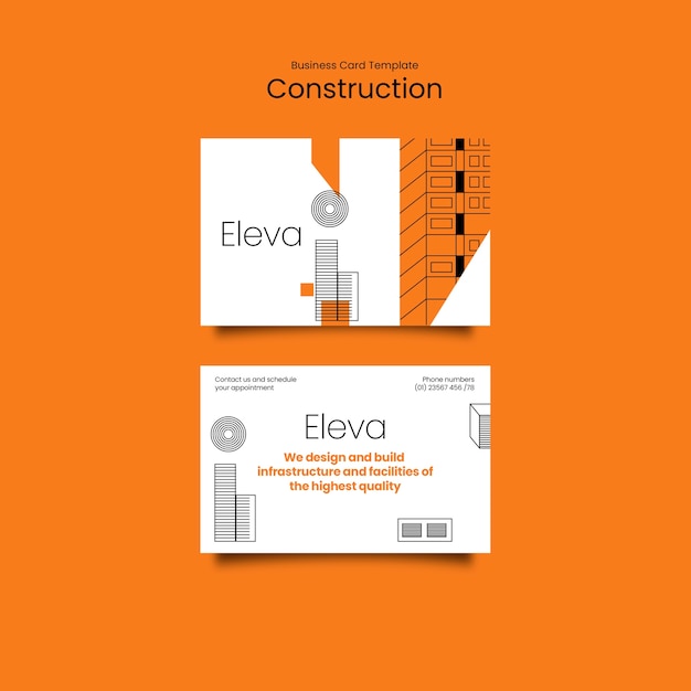 Free PSD construction project business card