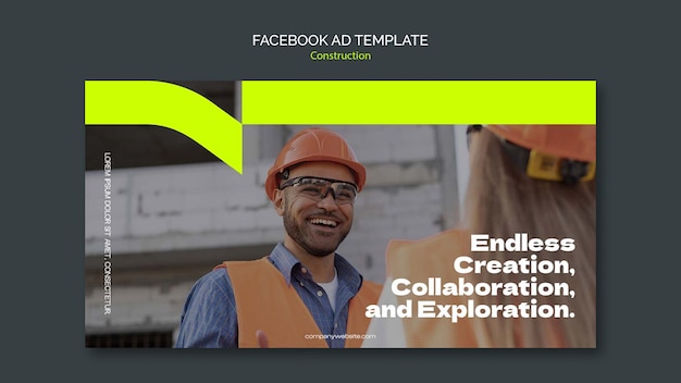 Free PSD construction project facebook template